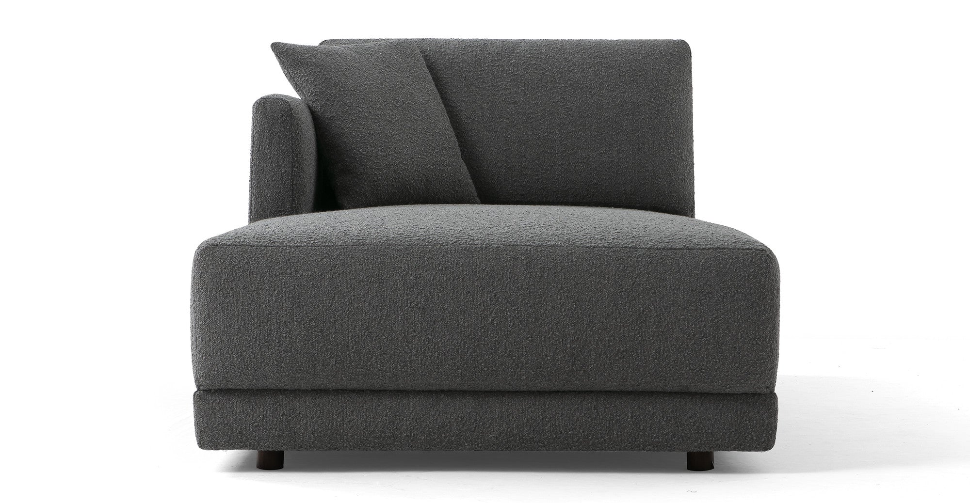 Domus 39" Left Chaise Fabric Sofa-Gris Boucle