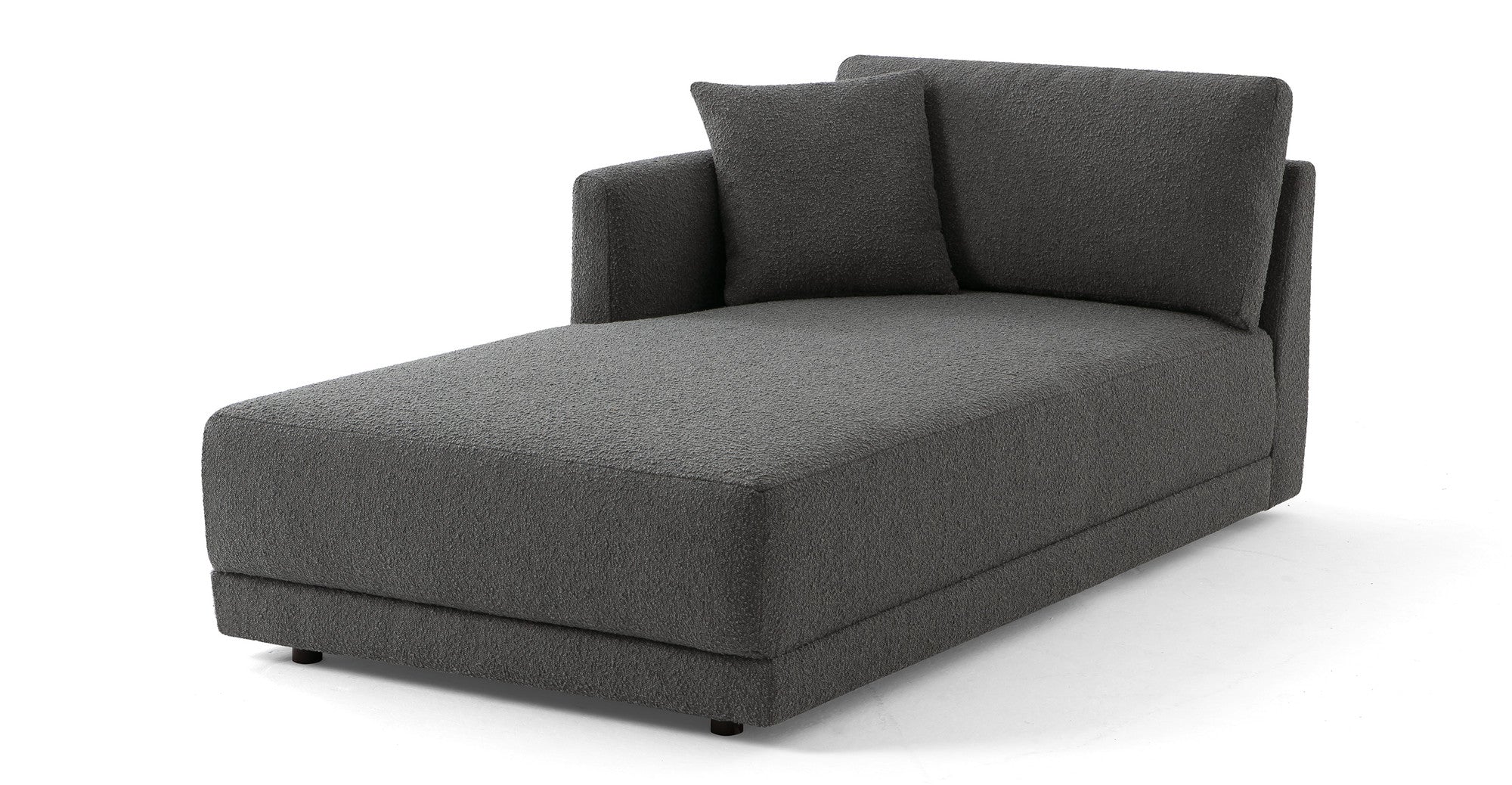 Domus 39" Left Chaise Fabric Sofa-Gris Boucle