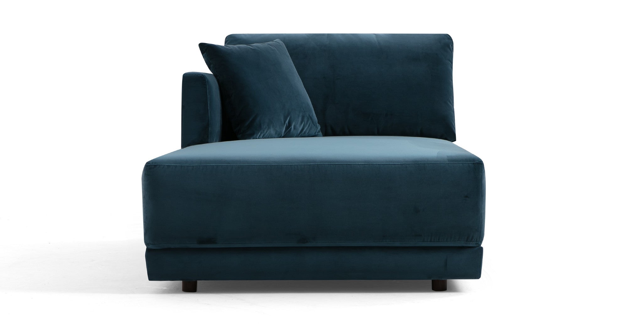 Domus 39" Left Chaise Fabric Sofa-Petrol Velvet