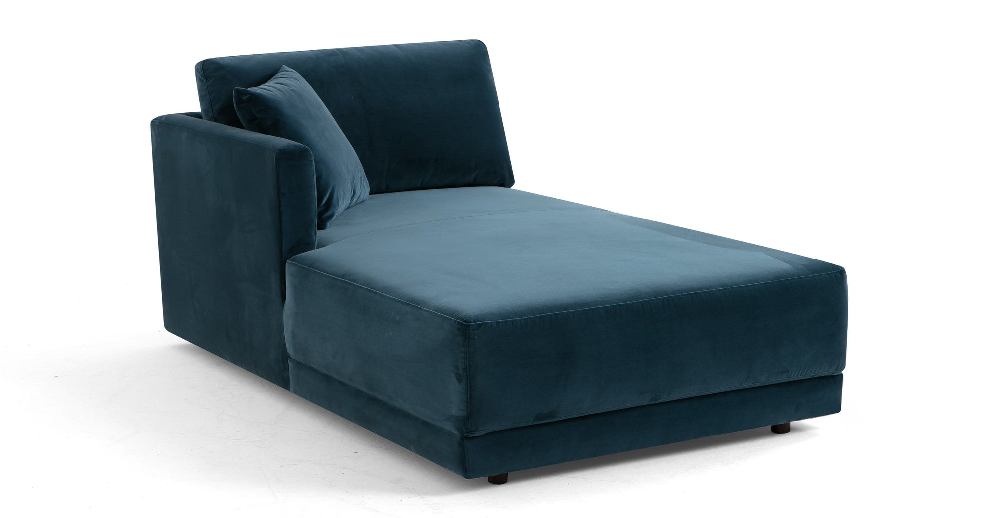 Domus 39" Left Chaise Fabric Sofa-Petrol Velvet