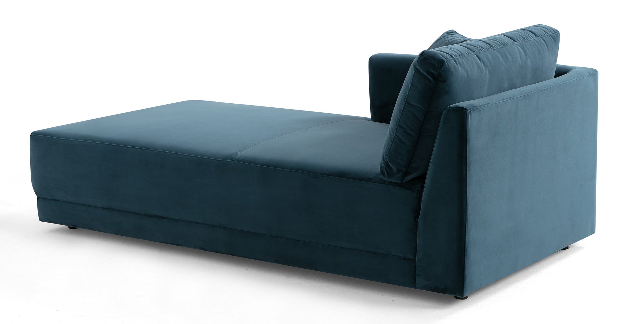 Domus 39" Left Chaise Fabric Sofa-Petrol Velvet