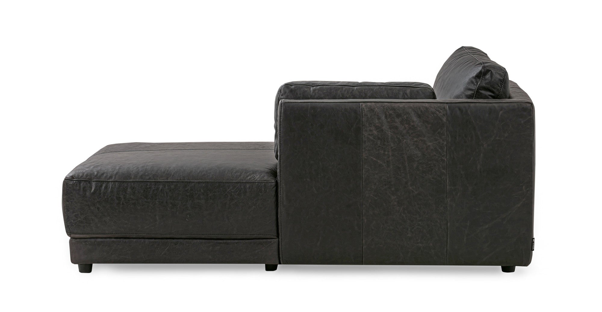 Domus 151" 3-pc U-Chaise Leather Sofa Sectional- 4 seater - Ebony