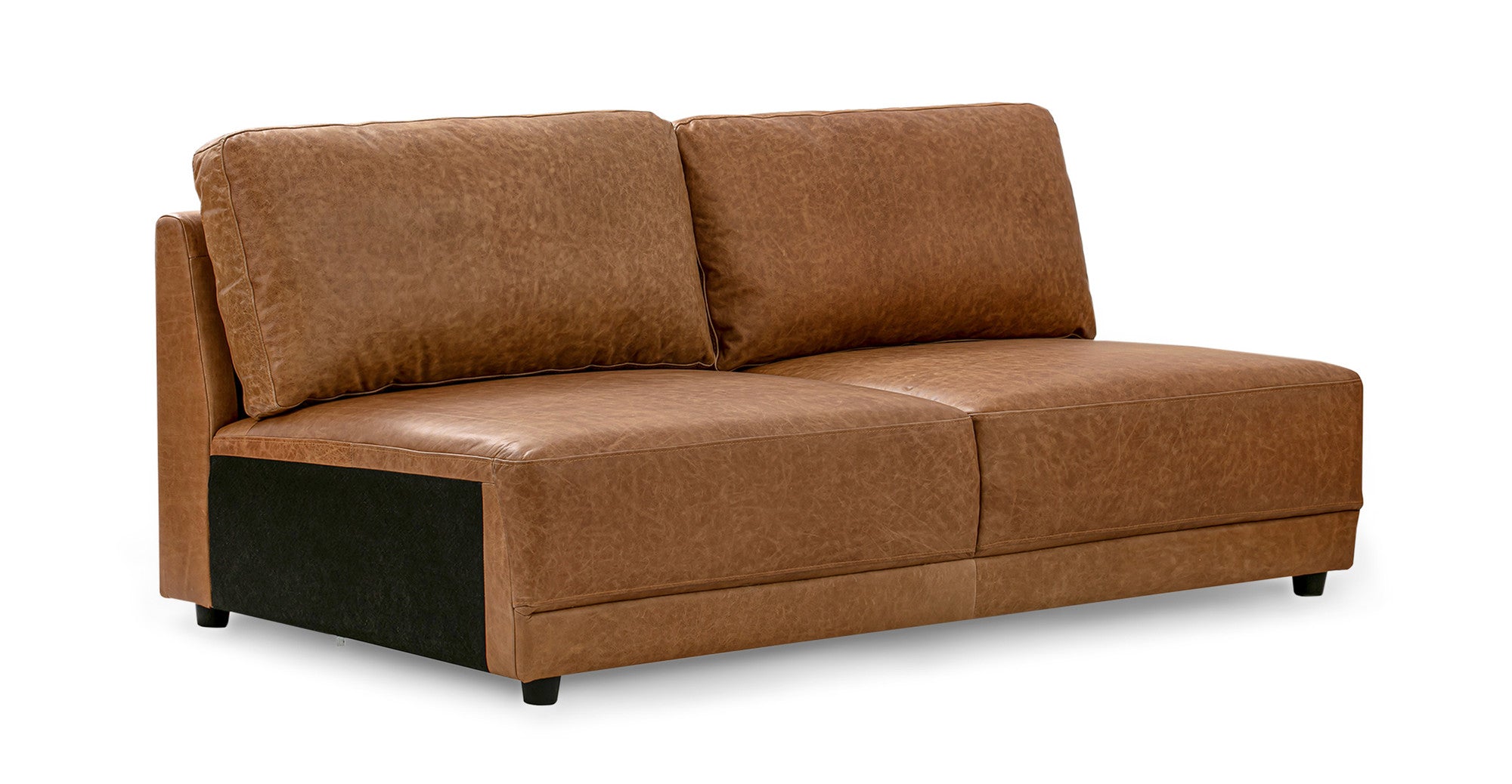 Domus 151" 3-pc U-Chaise Leather Sofa Sectional- 4 seater - Chestnut