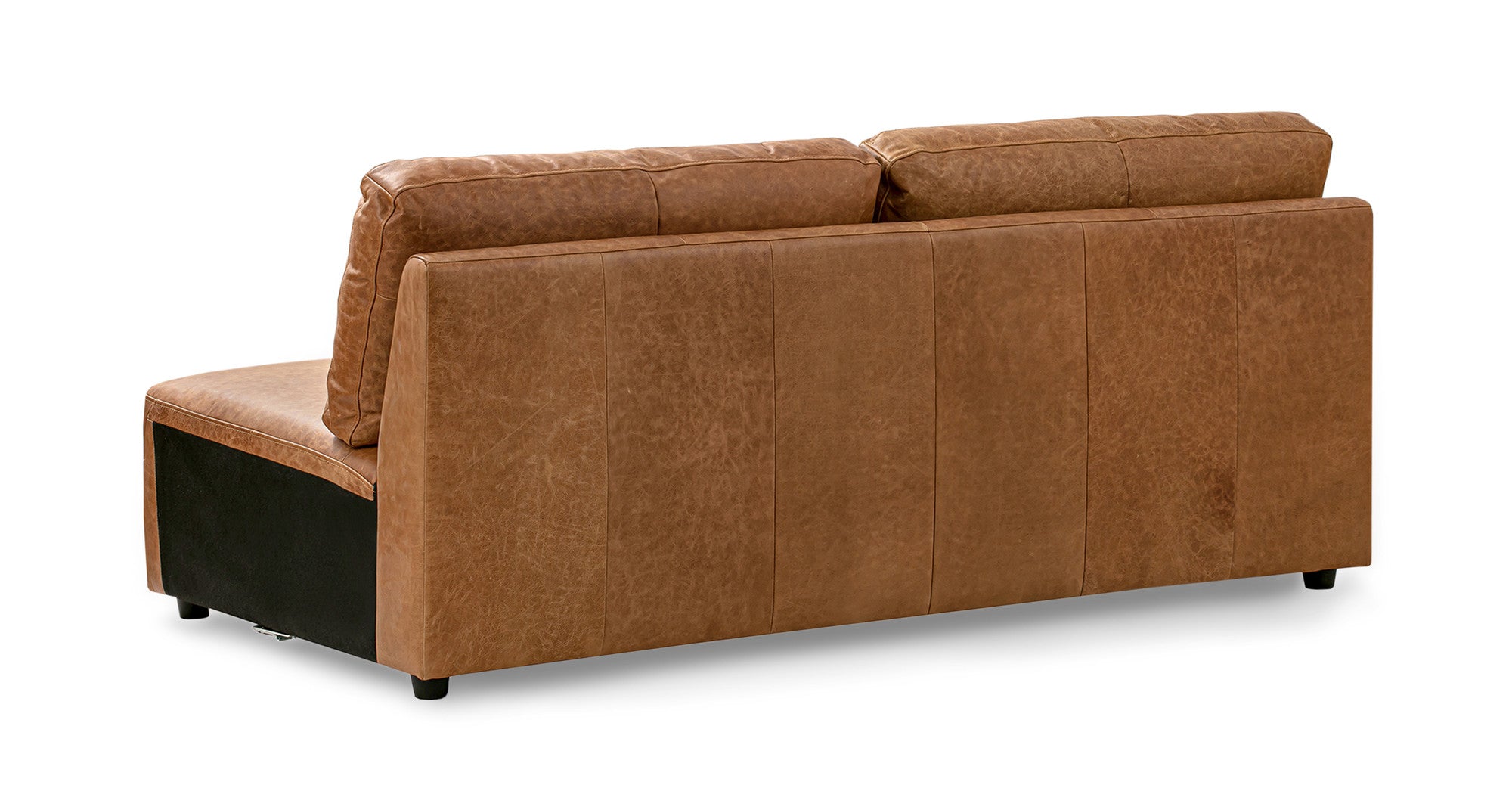 Domus 71" Leather Armless Sofa- 2 seater - Chestnut