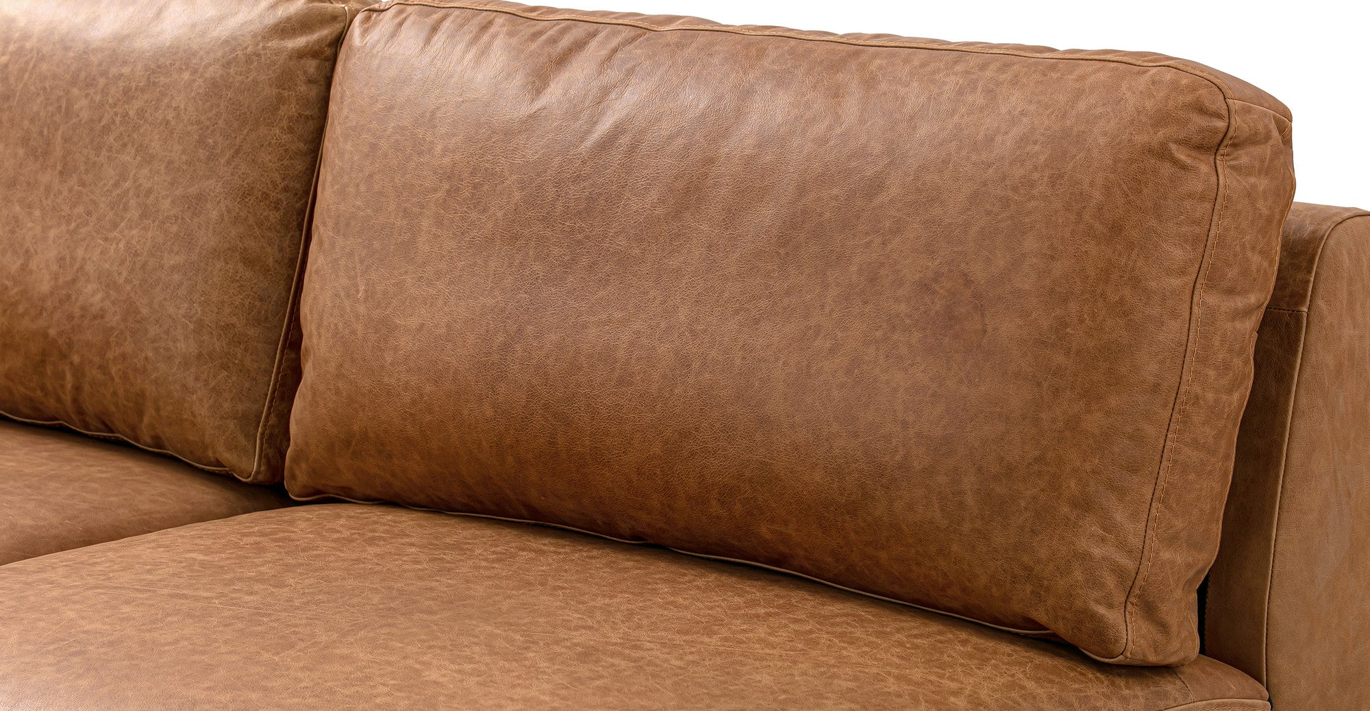 Domus 71" Leather Armless Sofa- 2 seater - Chestnut