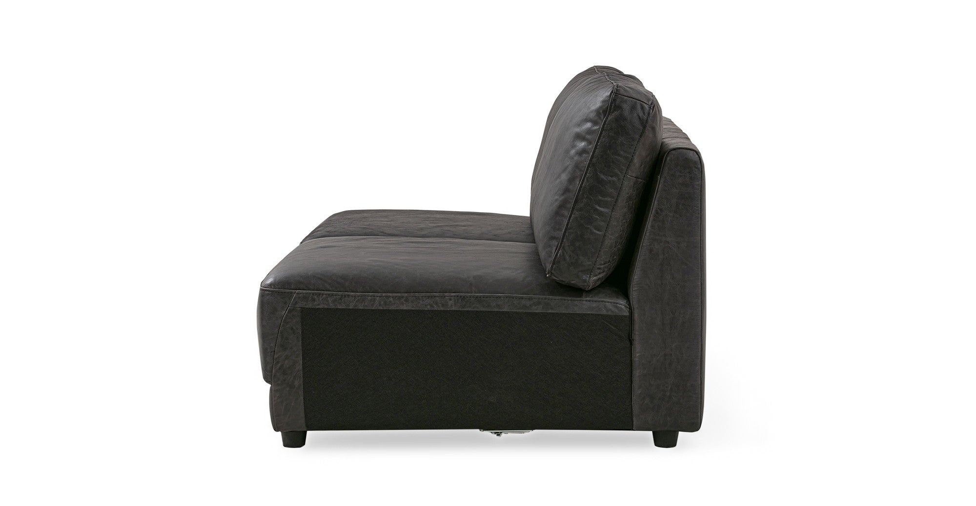 Domus 71" Leather Armless Sofa- 2 seater - Ebony