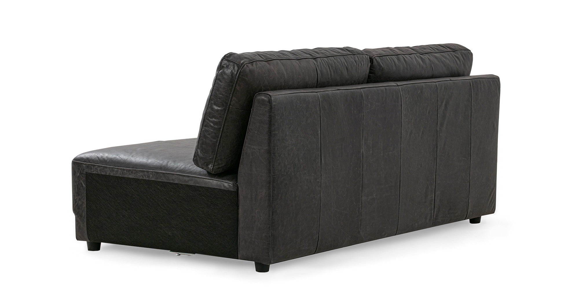 Domus 71" Leather Armless Sofa- 2 seater - Ebony