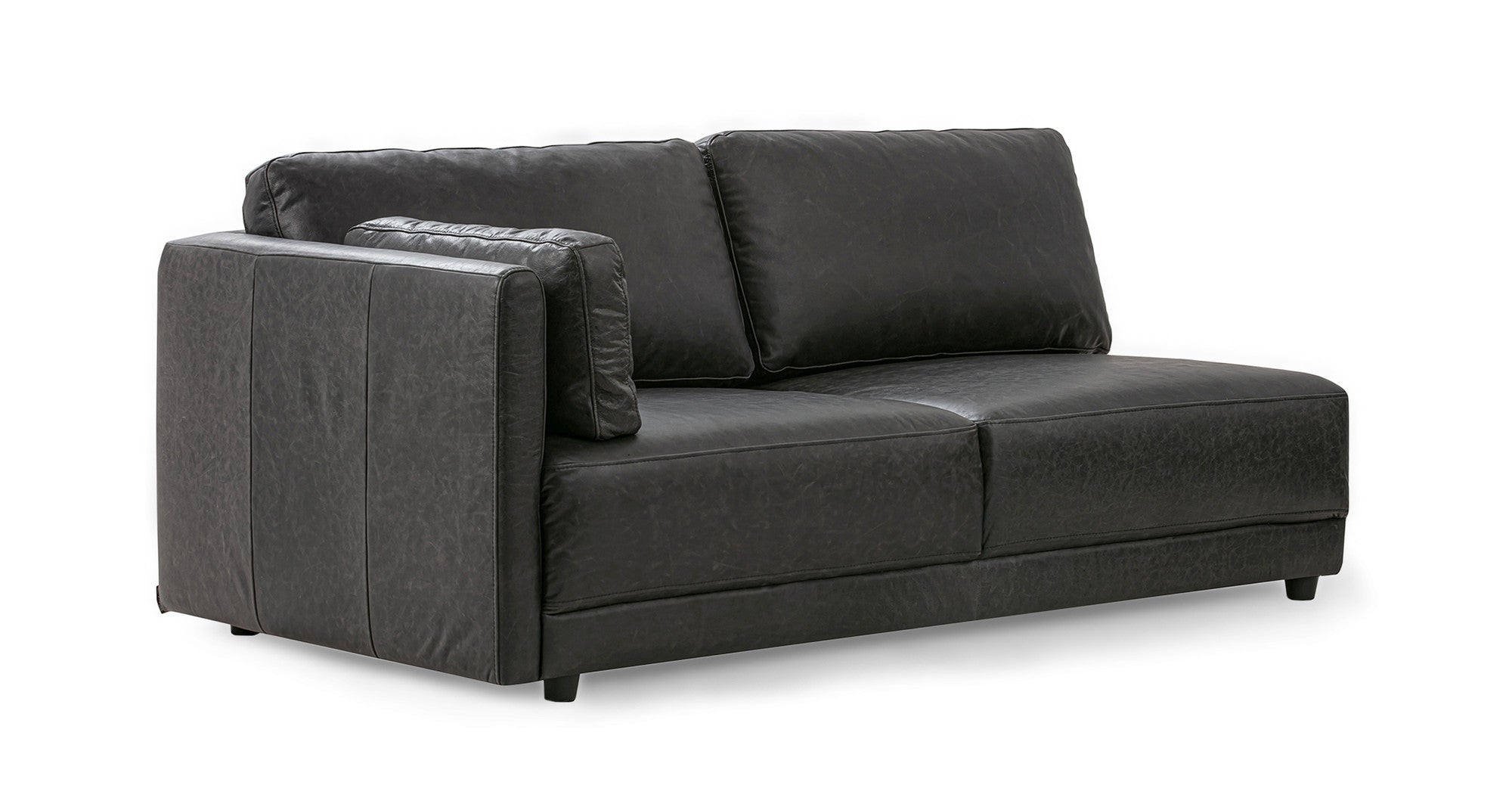 Domus 112" 3-pc L Corner Sectional Sofa -Ebony Black