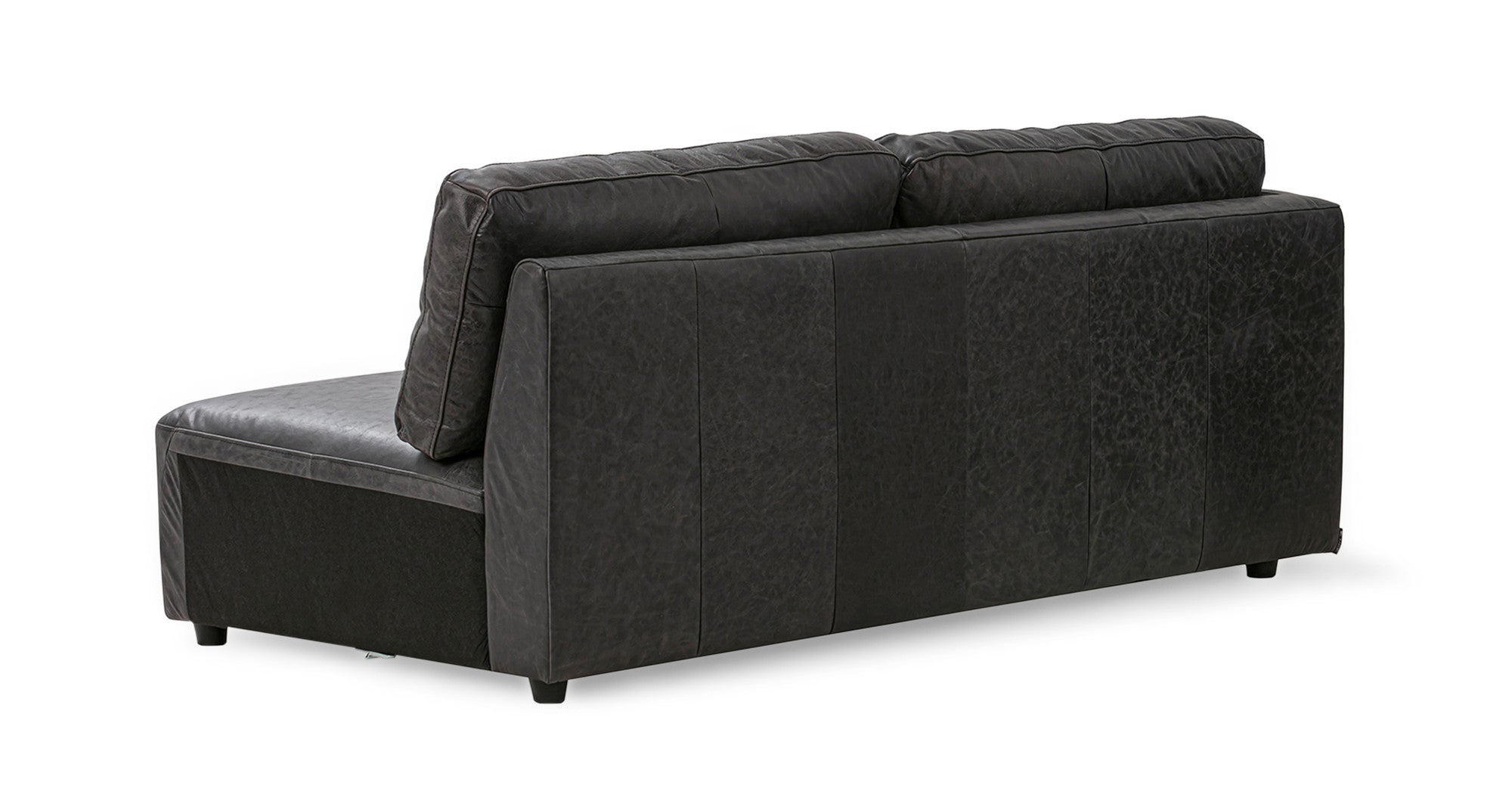 Domus 74" Left Arm Leather Sofa- 2 seater -Ebony