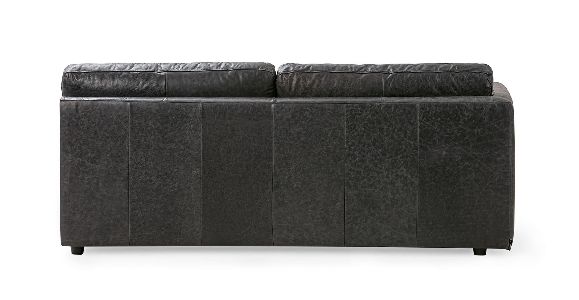 Domus 74" Left Arm Leather Sofa- 2 seater -Ebony