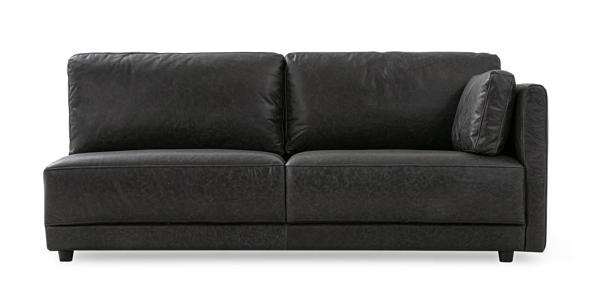 Domus 112" 3-pc L Corner Sectional Sofa -Ebony Black