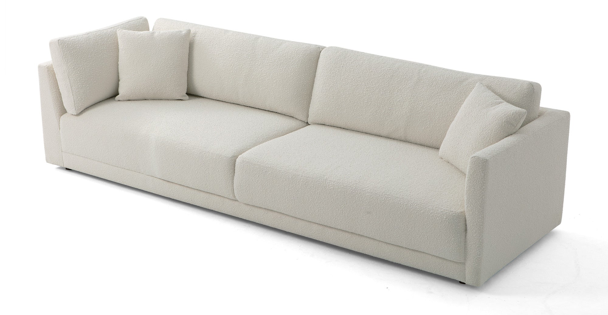 Domus 114" Fabric Sofa Lounge Arm Left-Blanc Boucle