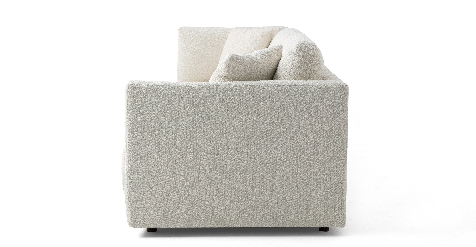 Domus 114" Fabric Sofa Lounge Arm Left-Blanc Boucle