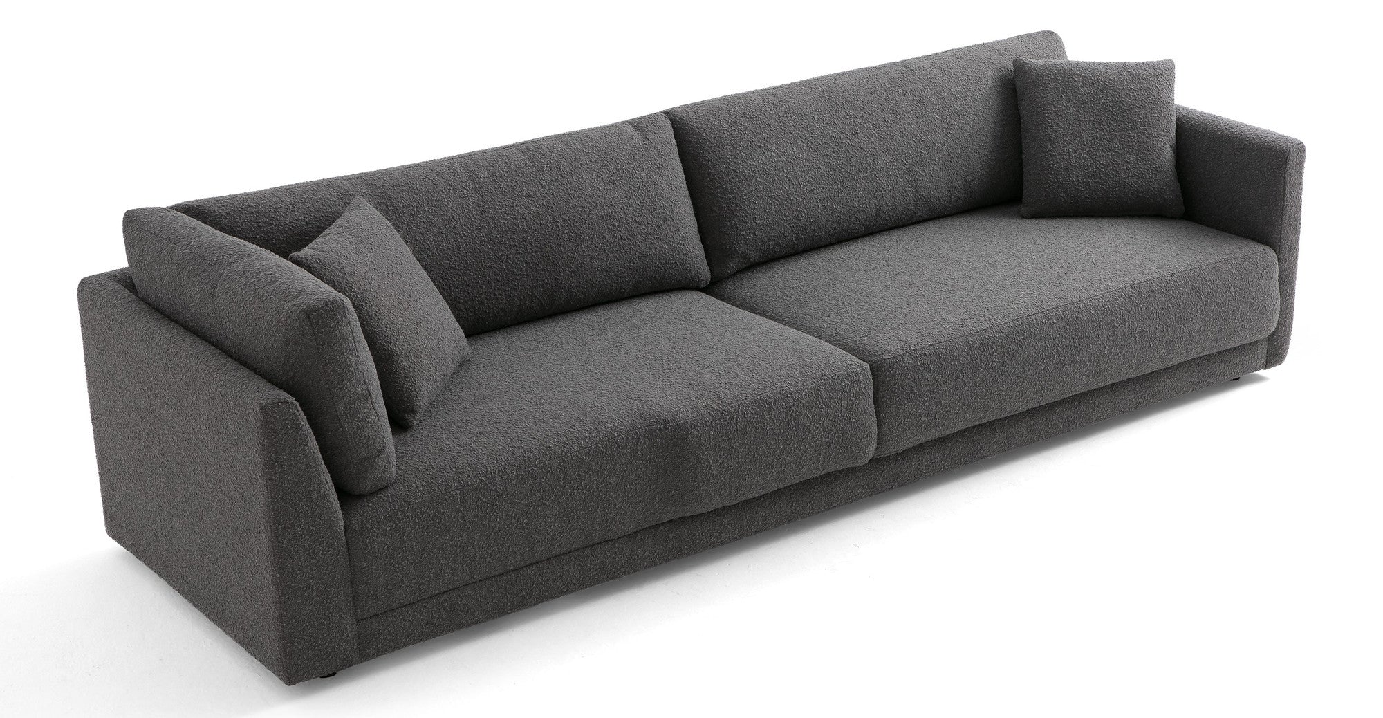 Domus 114" Fabric Sofa Lounge Arm Left-Gris Boucle