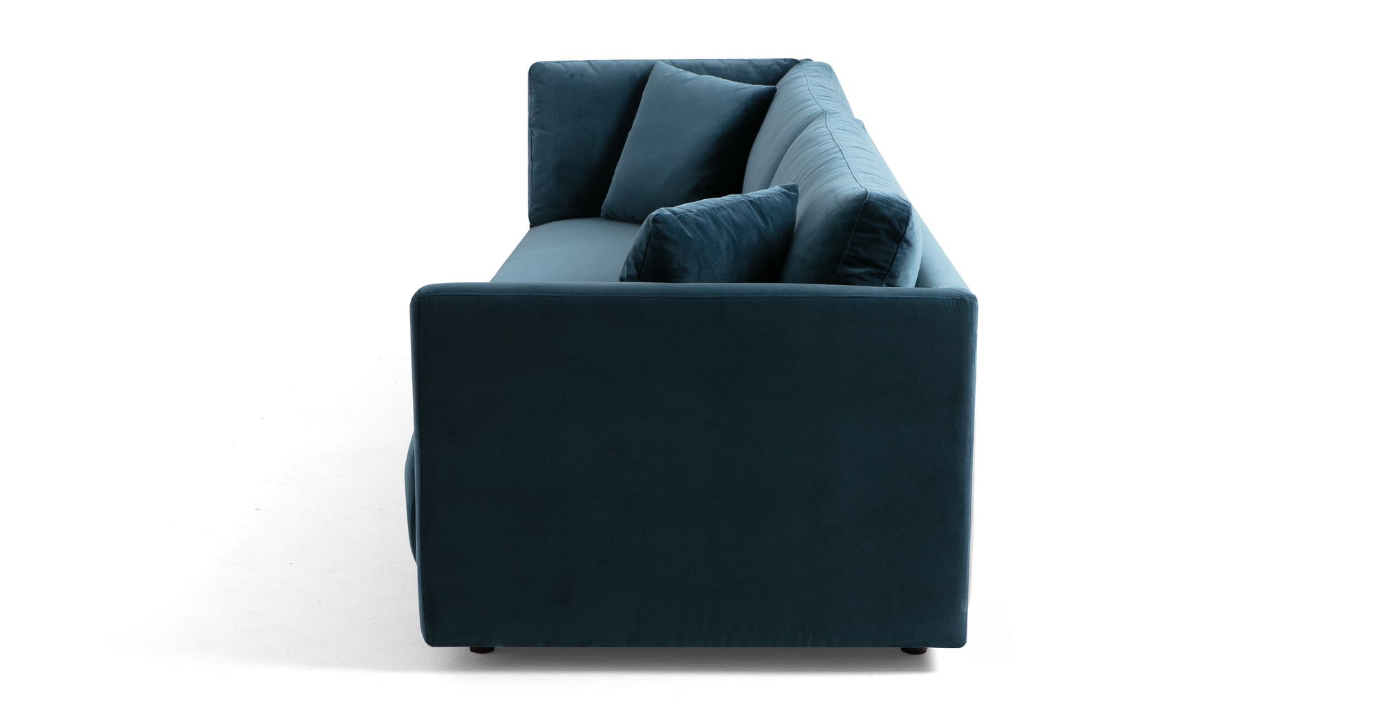 Domus 114" Fabric Sofa Lounge Arm Left-Petrol Velvet