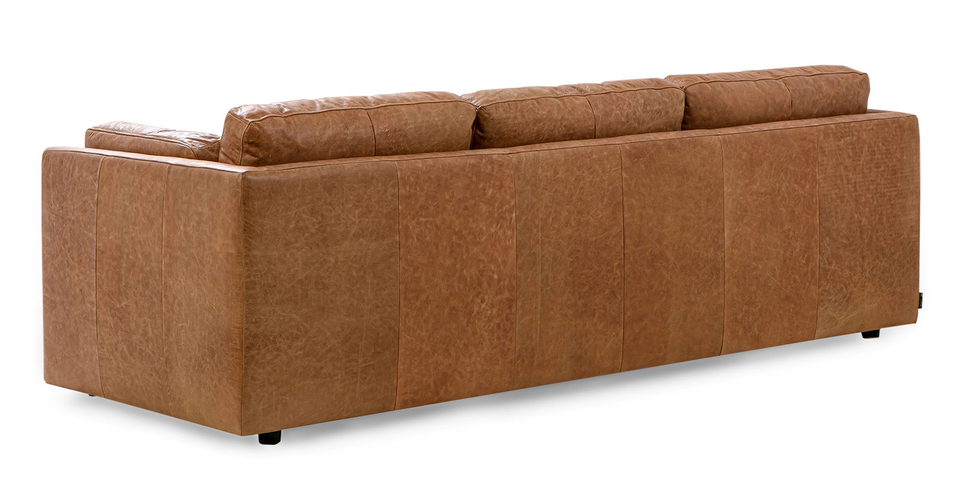 Domus 93" Leather Sofa -3 Seater - Chestnut