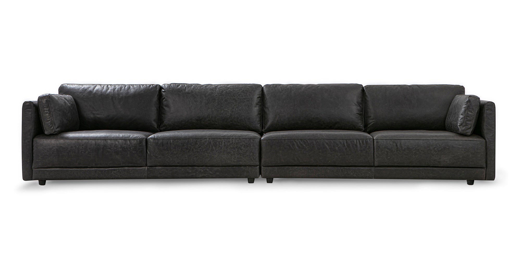 Domus 149" 2-pc Long Sectional Sofa - 4-Seater - Ebony Black