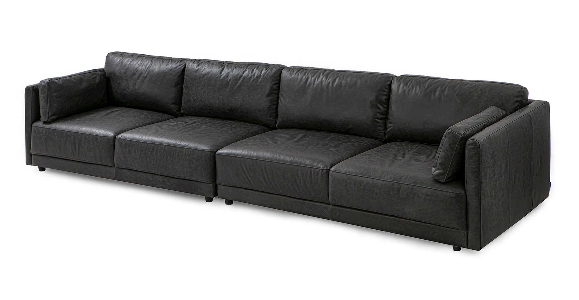 Domus 149" 2-pc Long Sectional Sofa - 4-Seater - Ebony Black