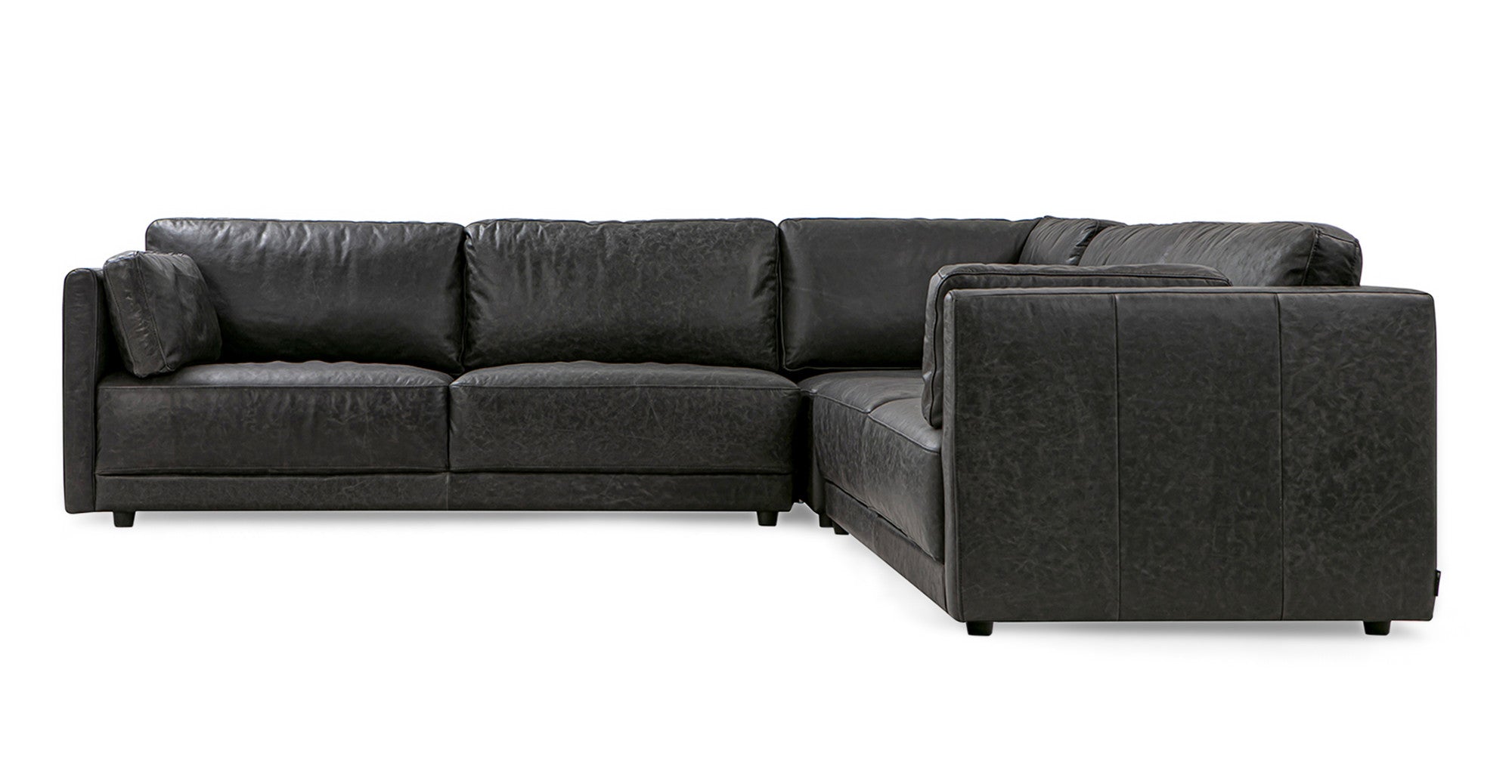 Domus 116" 3-pc L Corner Sofa -Ebony Black