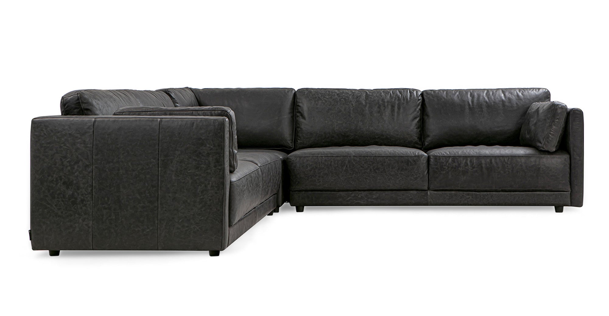 Domus 116" 3-pc L Corner Sofa -Ebony Black