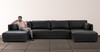 Domus 151" 3-pc U-Chaise Sectional Sofa- 4 seater - Ebony