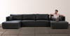 Domus 151" 3-pc U-Chaise Sectional Sofa- 4 seater - Ebony