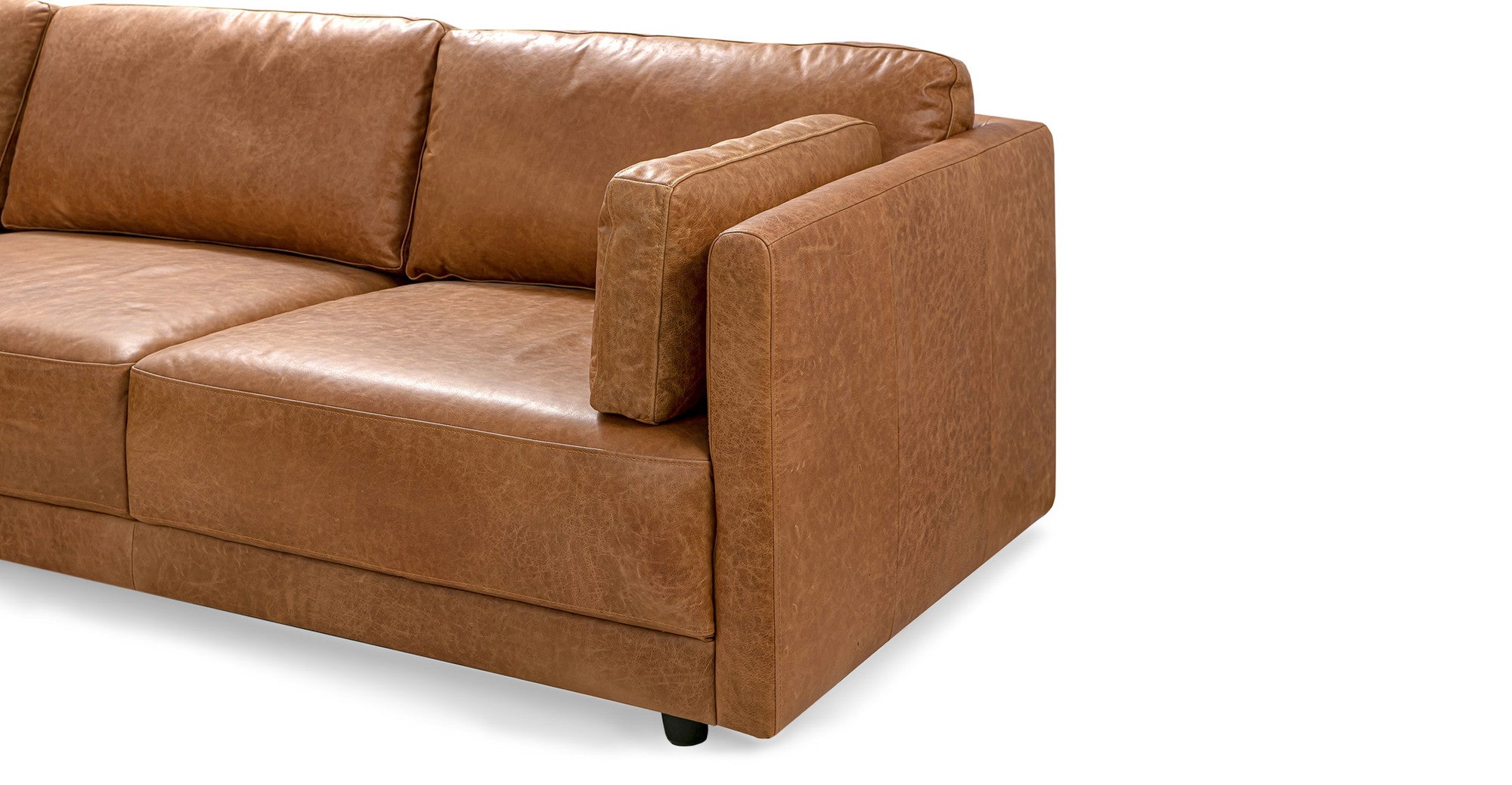 Domus 149" 4-pc 3-Sided Sofa Sectional Left - 6 seater - Chestnut Brown