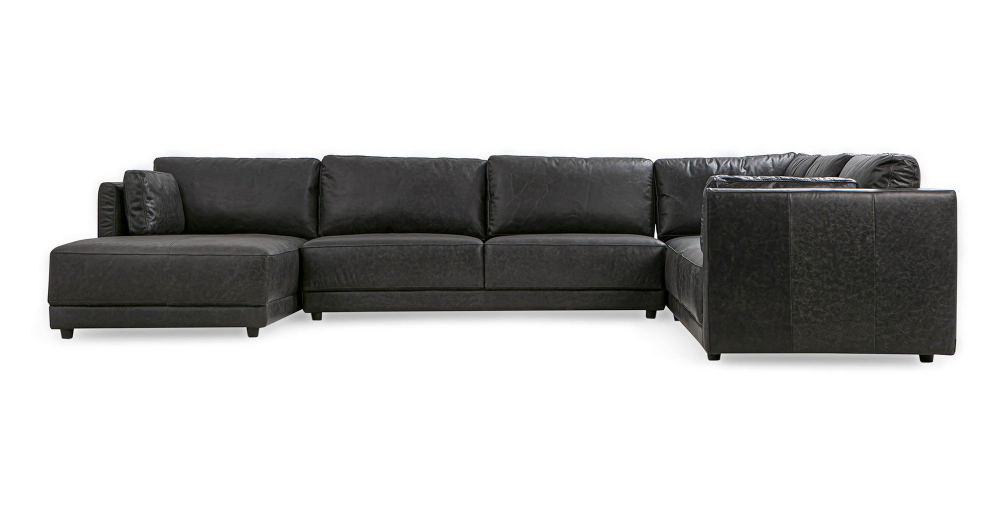 Domus 149" 4-pc 3-Sided Sofa Sectional Left - 6 seater - Ebony Black