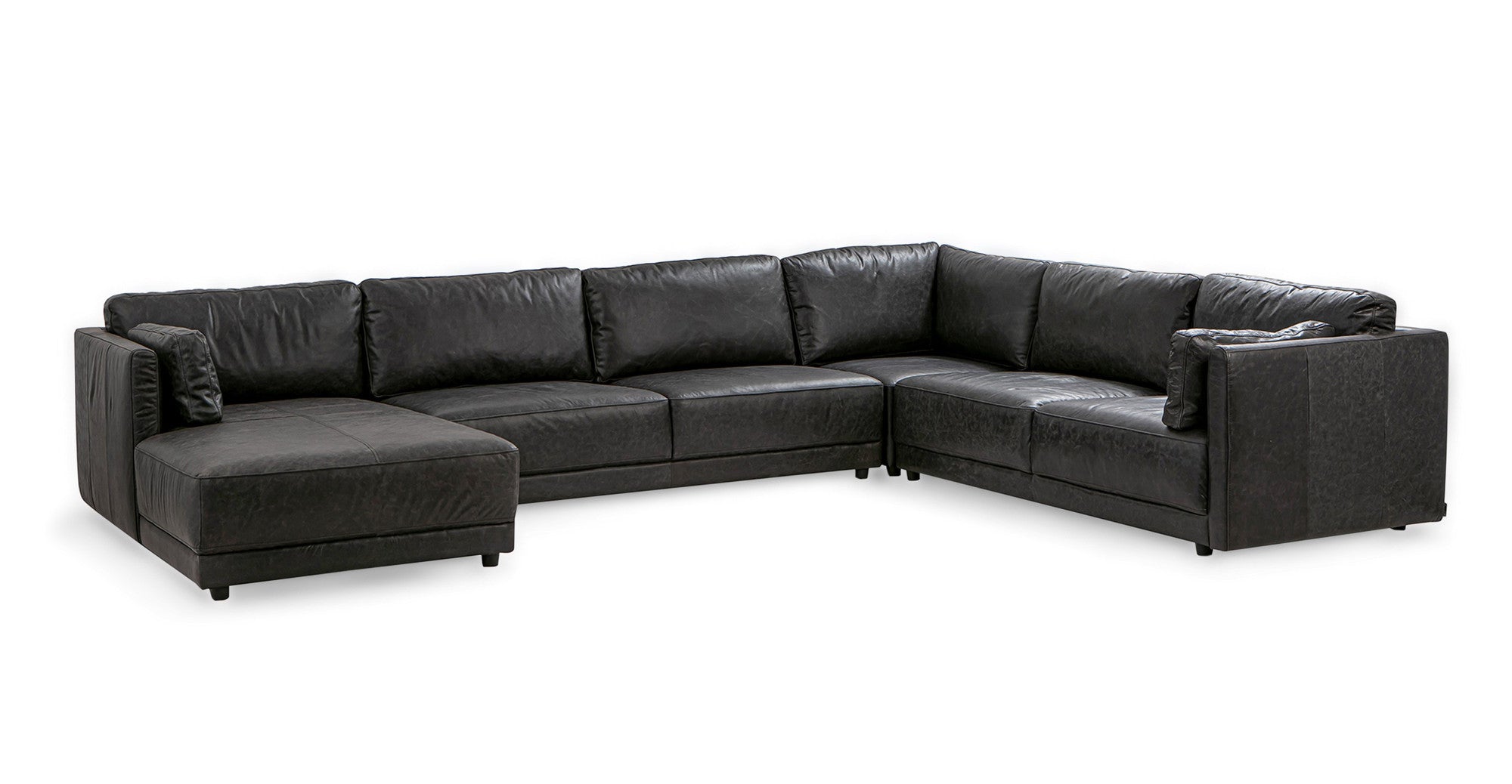 Domus 149" 4-pc 3-Sided Sectional Sofa Left - 6 seater - Ebony Black