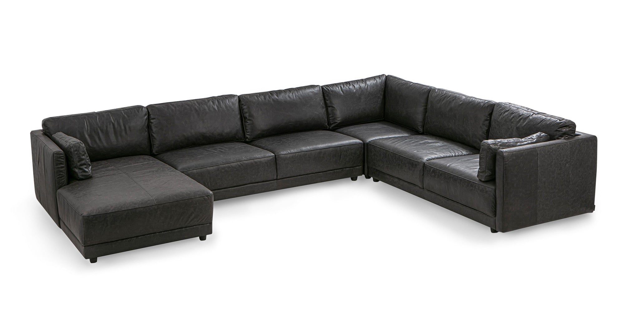 Domus 149" 4-pc 3-Sided Sectional Sofa Left - 6 seater - Ebony Black