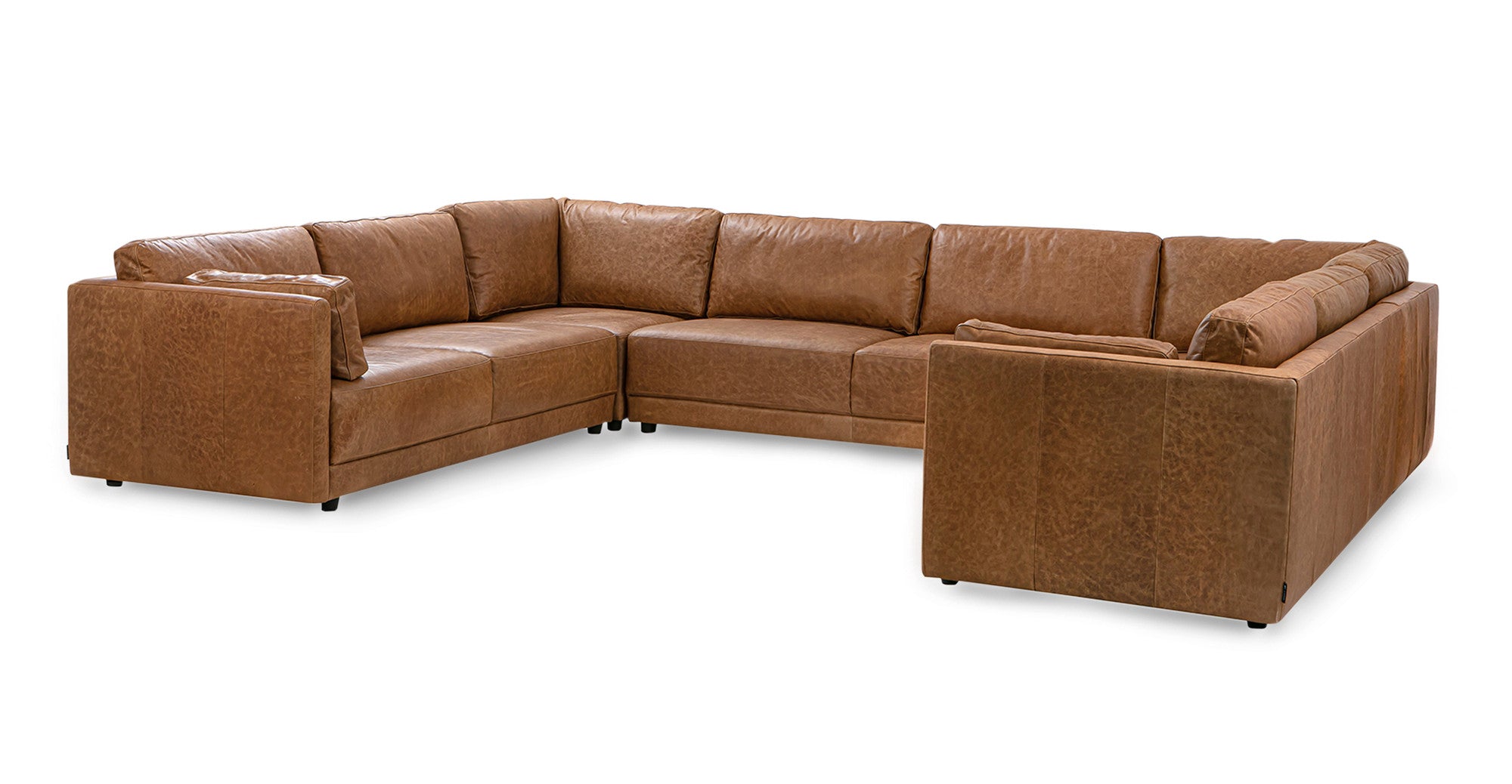 Domus 146" 5-pc U-Shape Sectional Sofa - 5-Seater- Chestnut Brown