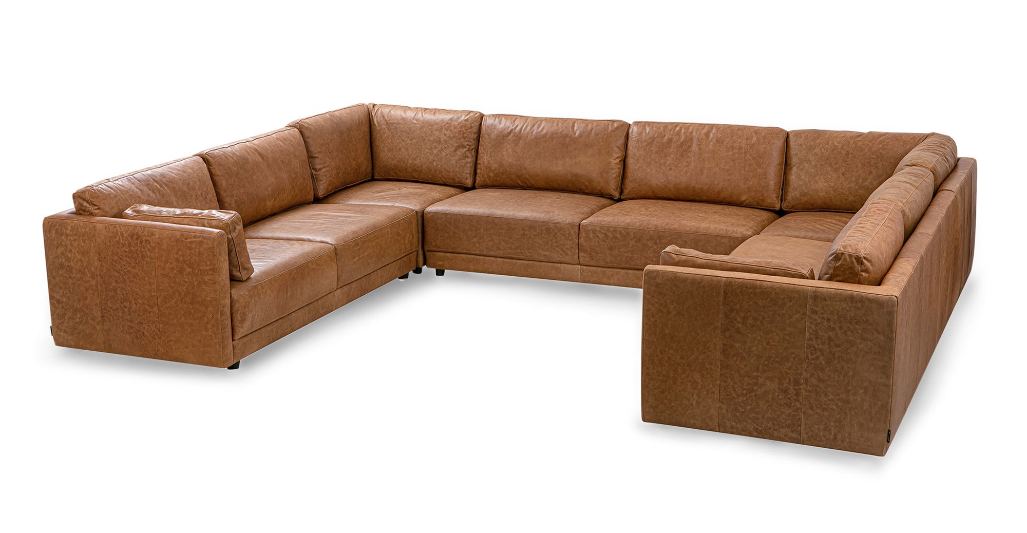 Domus 146" 5-pc U-Shape Sectional Sofa - 5-Seater- Chestnut Brown