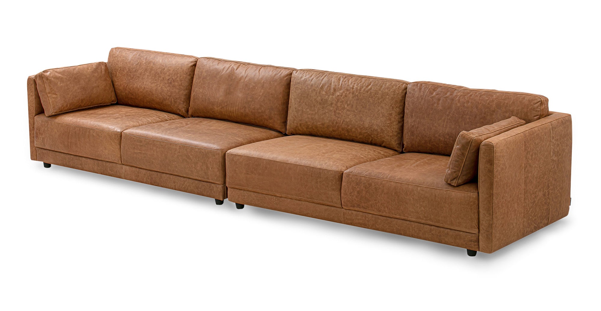 Domus 149" 2-pc Long Sectional Sofa - 4-Seater - Chestnut