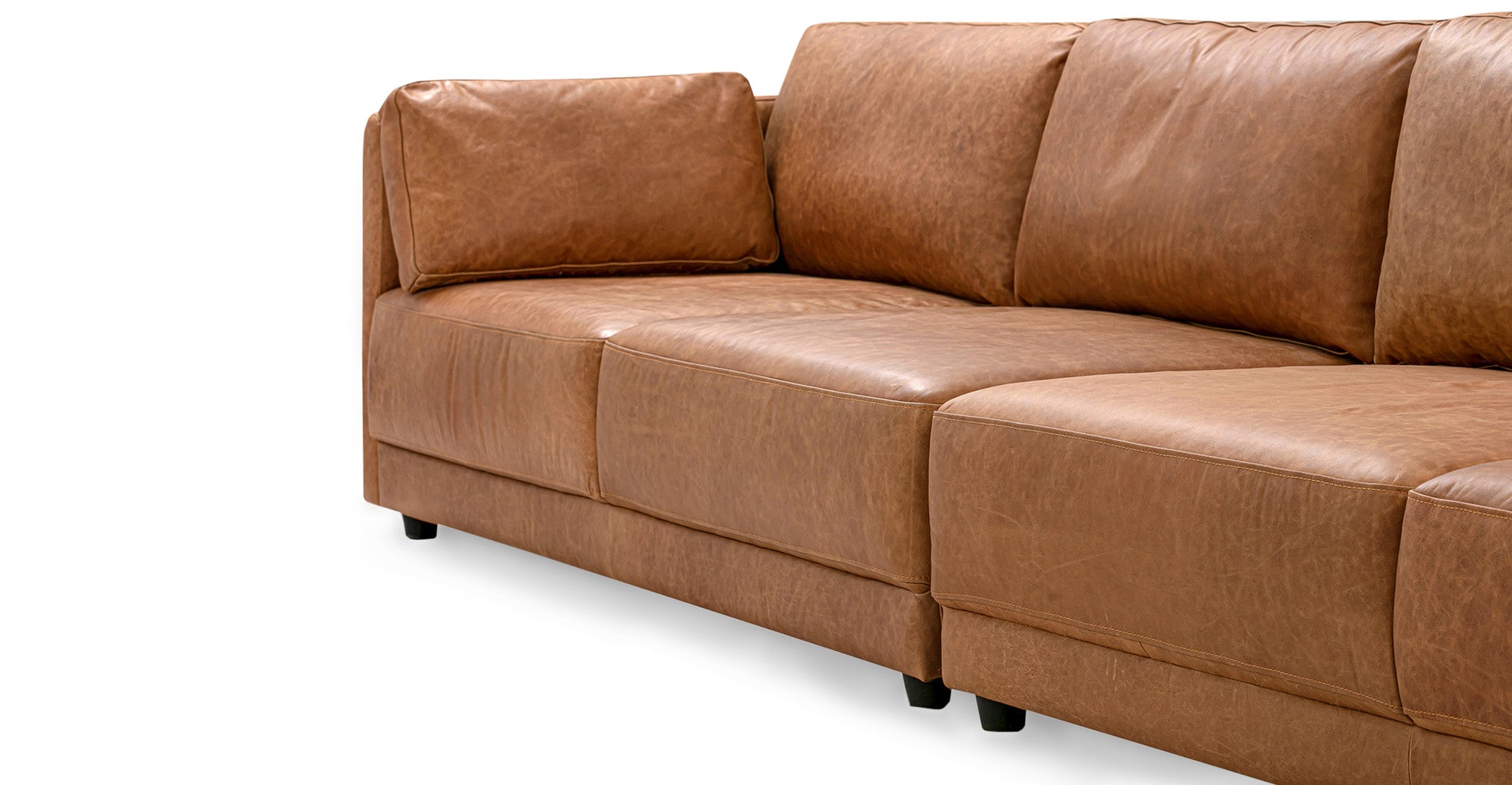 Domus 149" 4-pc 3-Sided Sectional Sofa Right- 6 seater - Chestnut Brown