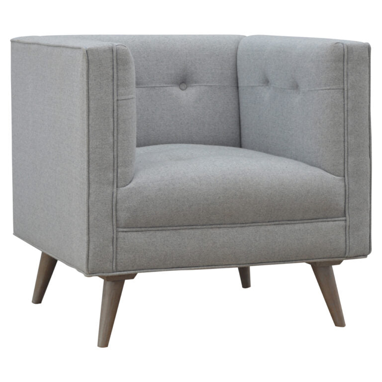 Gray Tweed Armchair