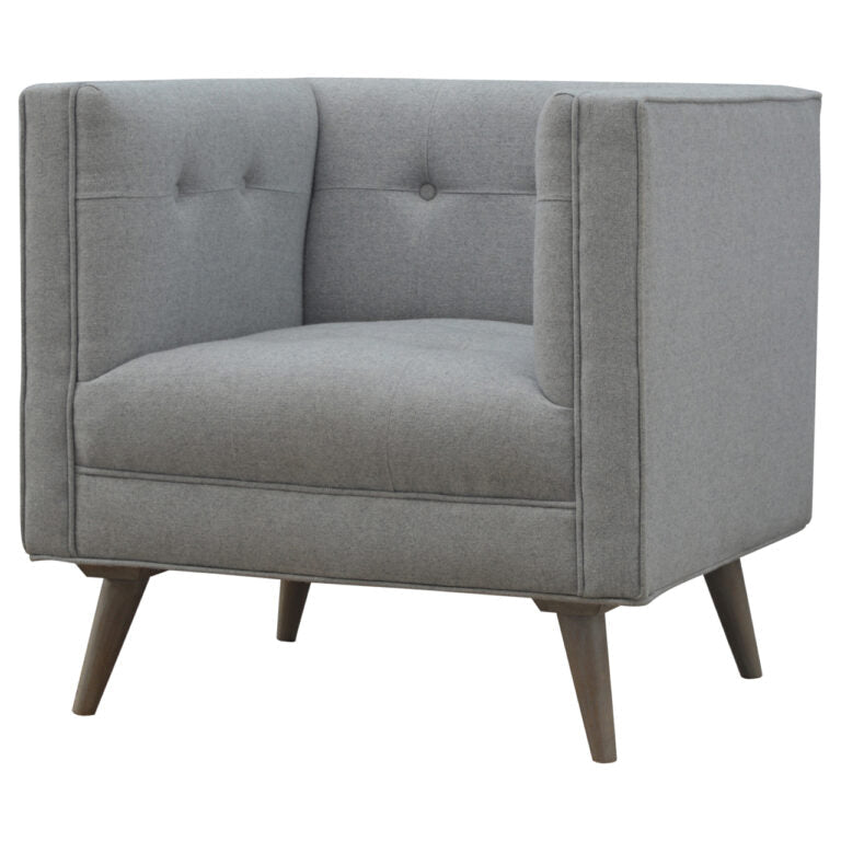 Gray Tweed Armchair