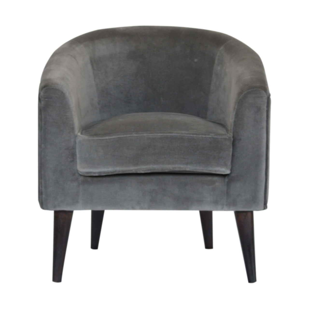 Gray Velvet Nordic Style Armchair