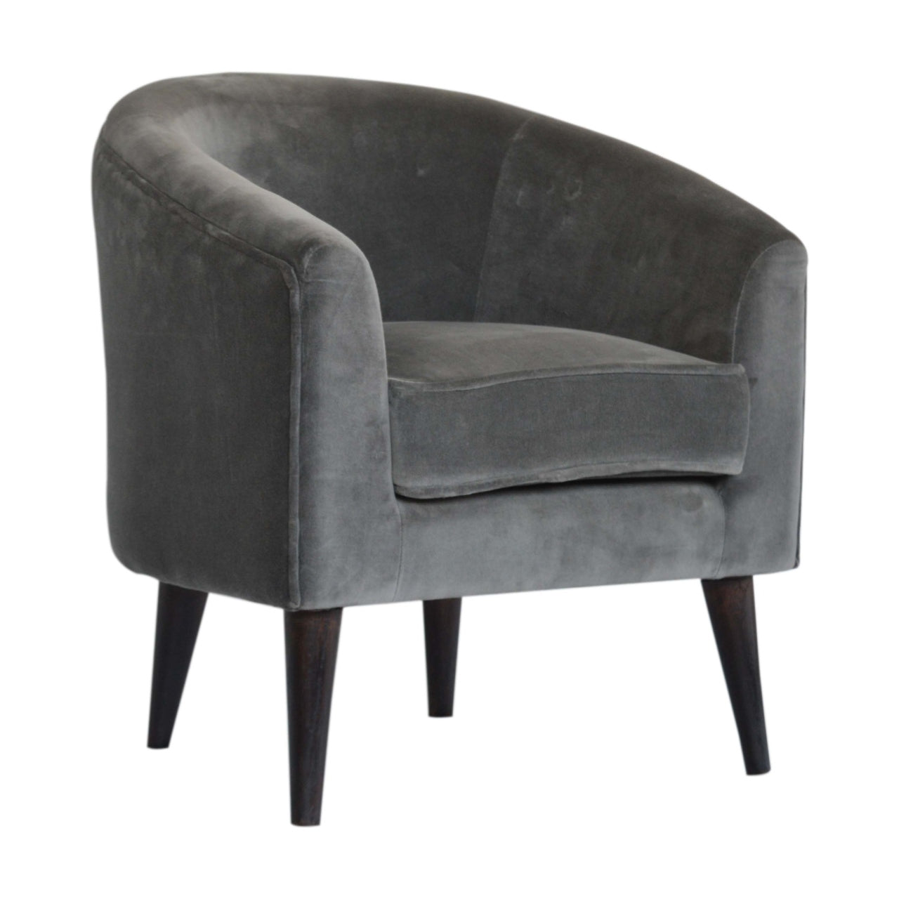 Gray Velvet Nordic Style Armchair