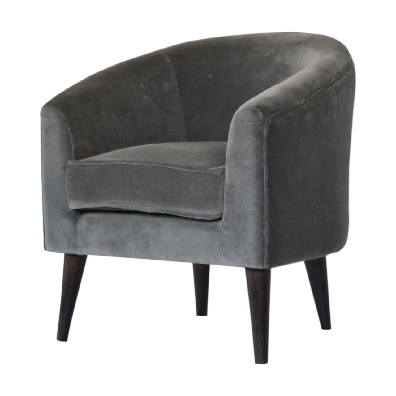 Gray Velvet Nordic Style Armchair