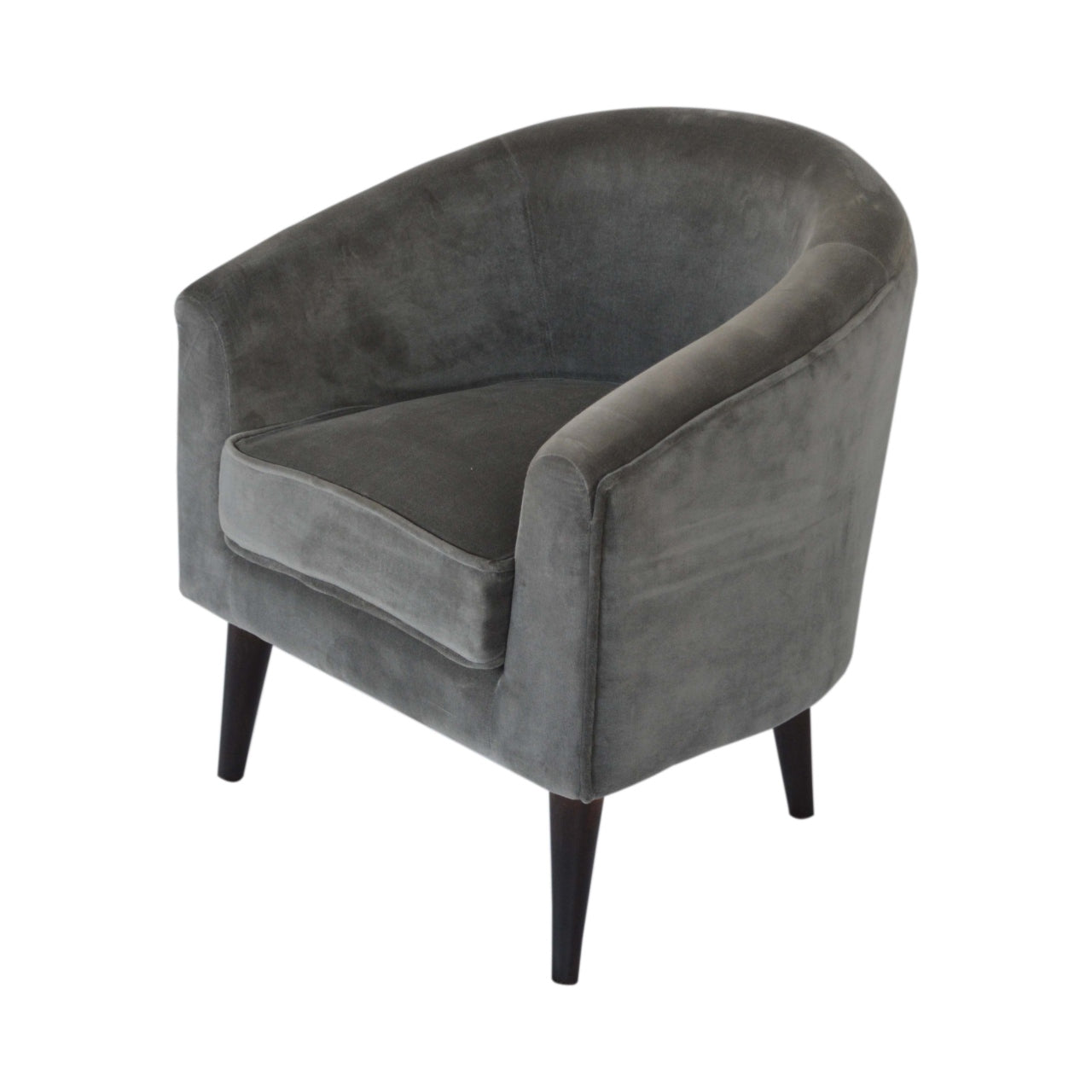 Gray Velvet Nordic Style Armchair