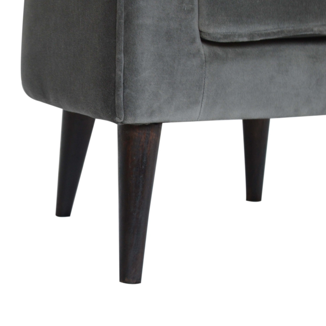 Gray Velvet Nordic Style Armchair