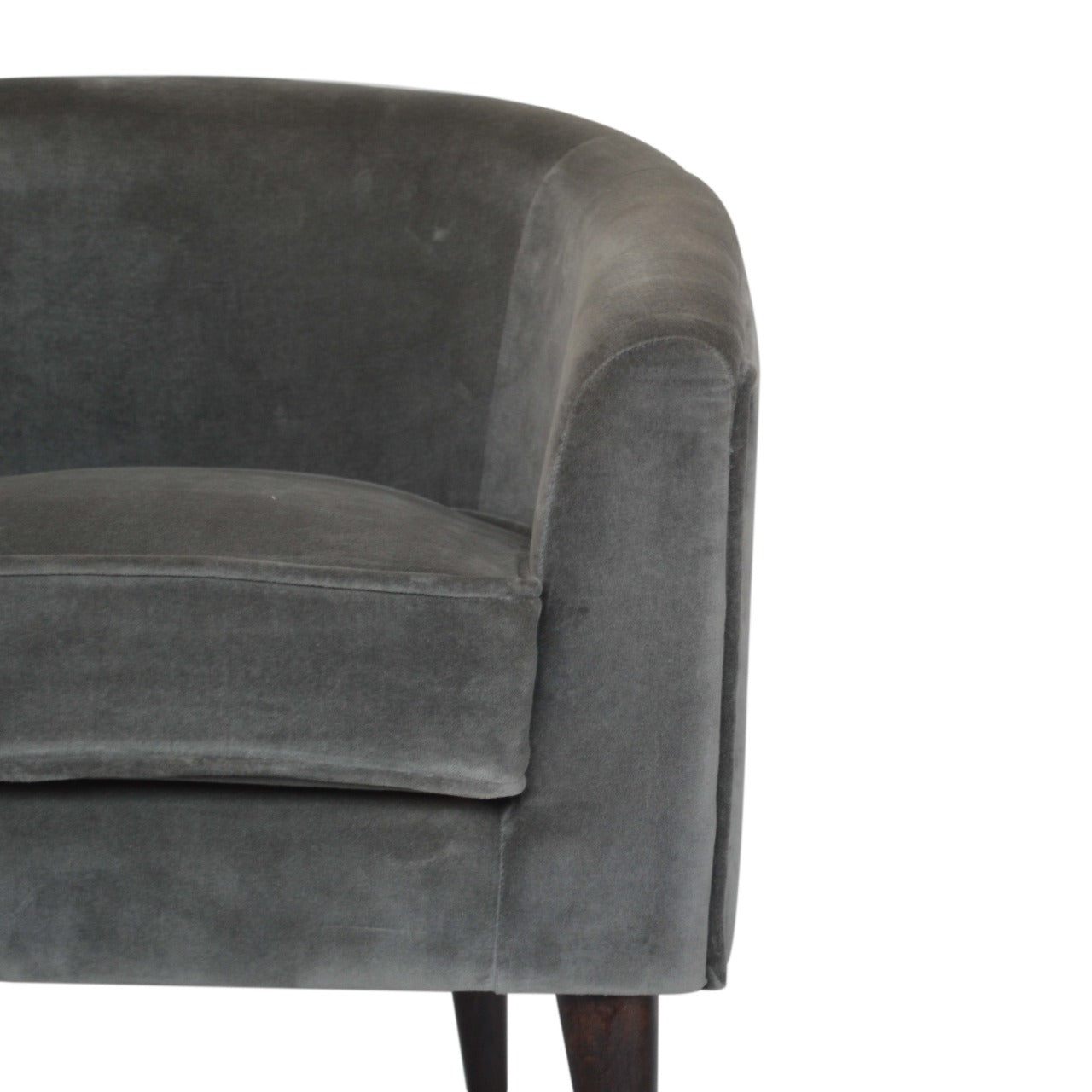 Gray Velvet Nordic Style Armchair