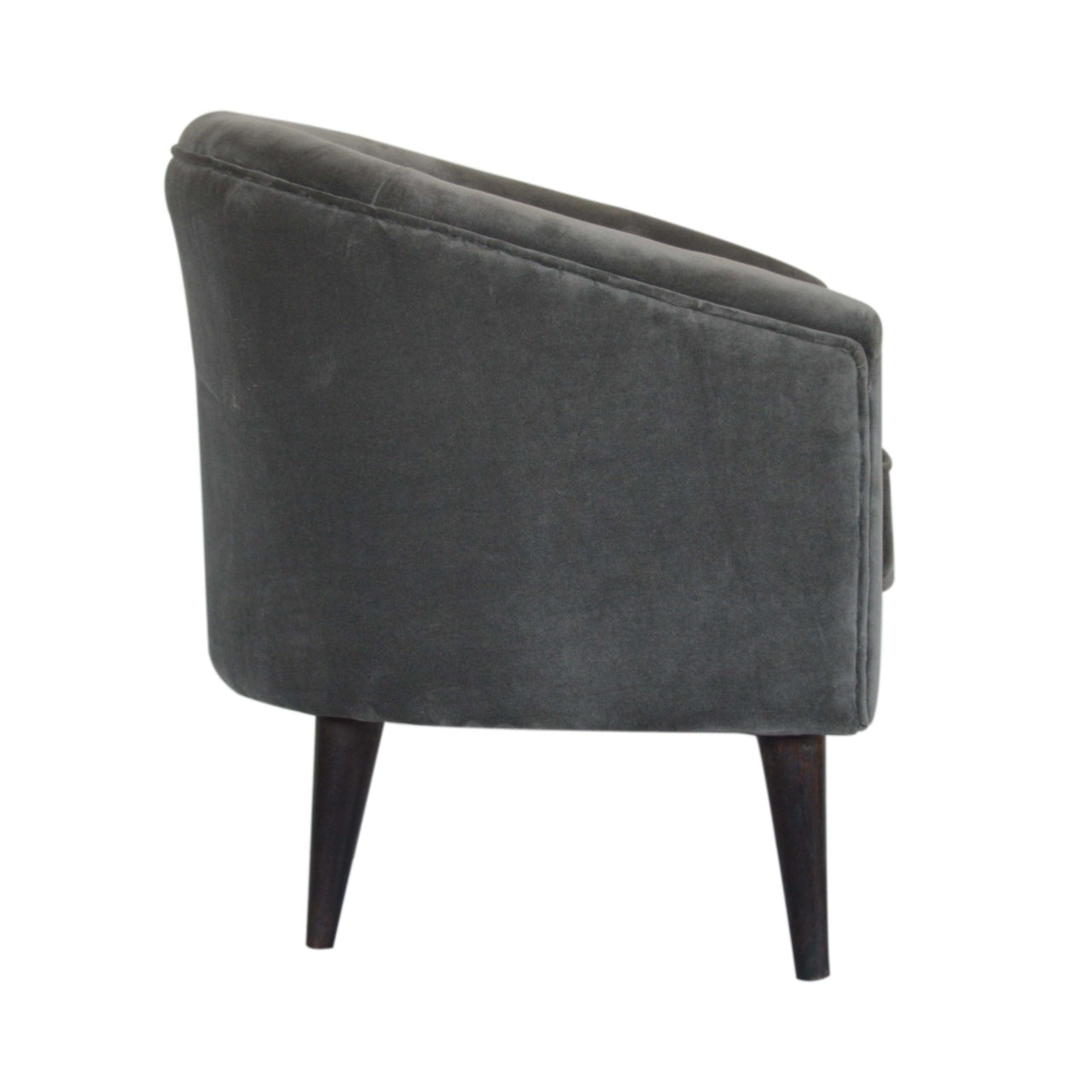 Gray Velvet Nordic Style Armchair