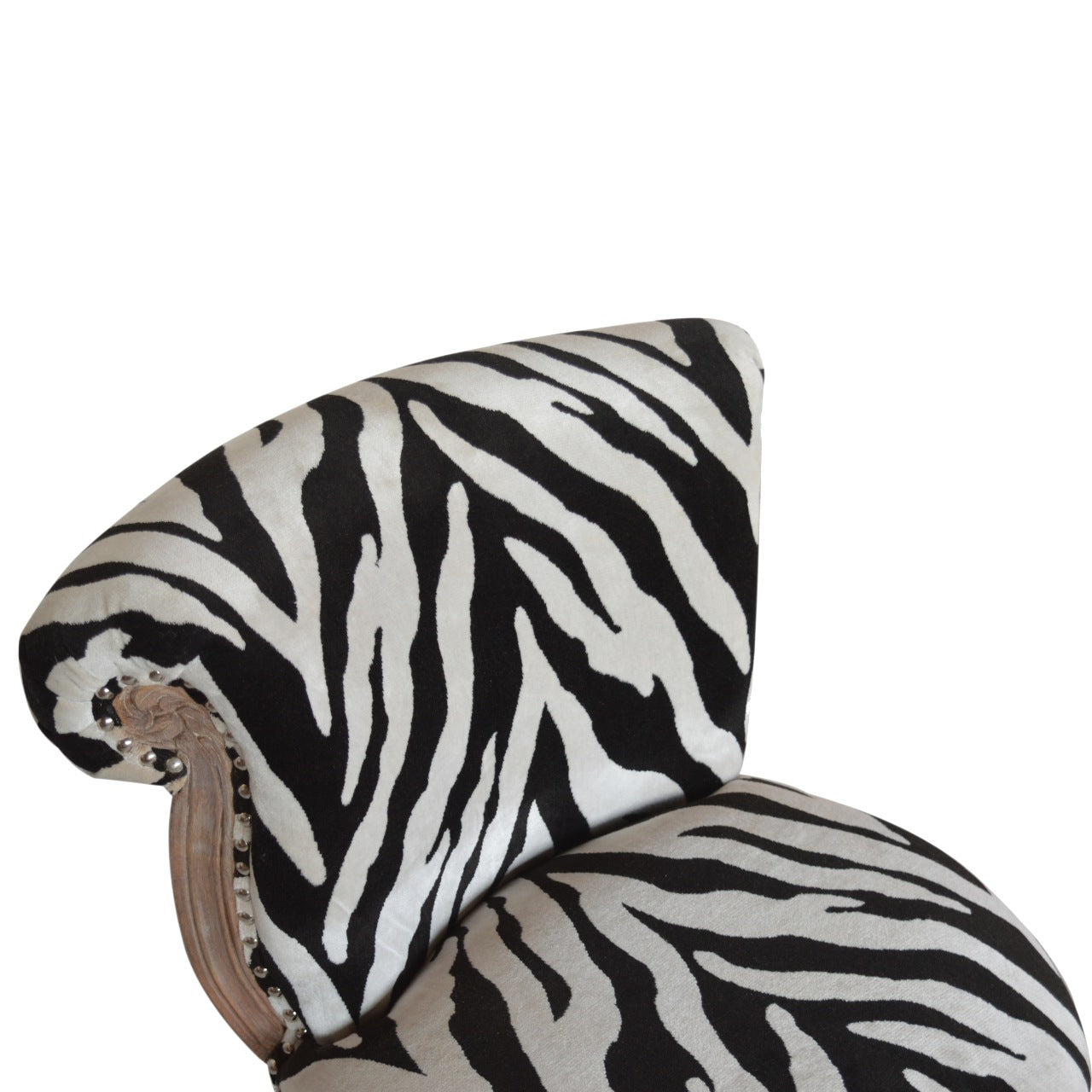 Zebra Printed Studded Chair