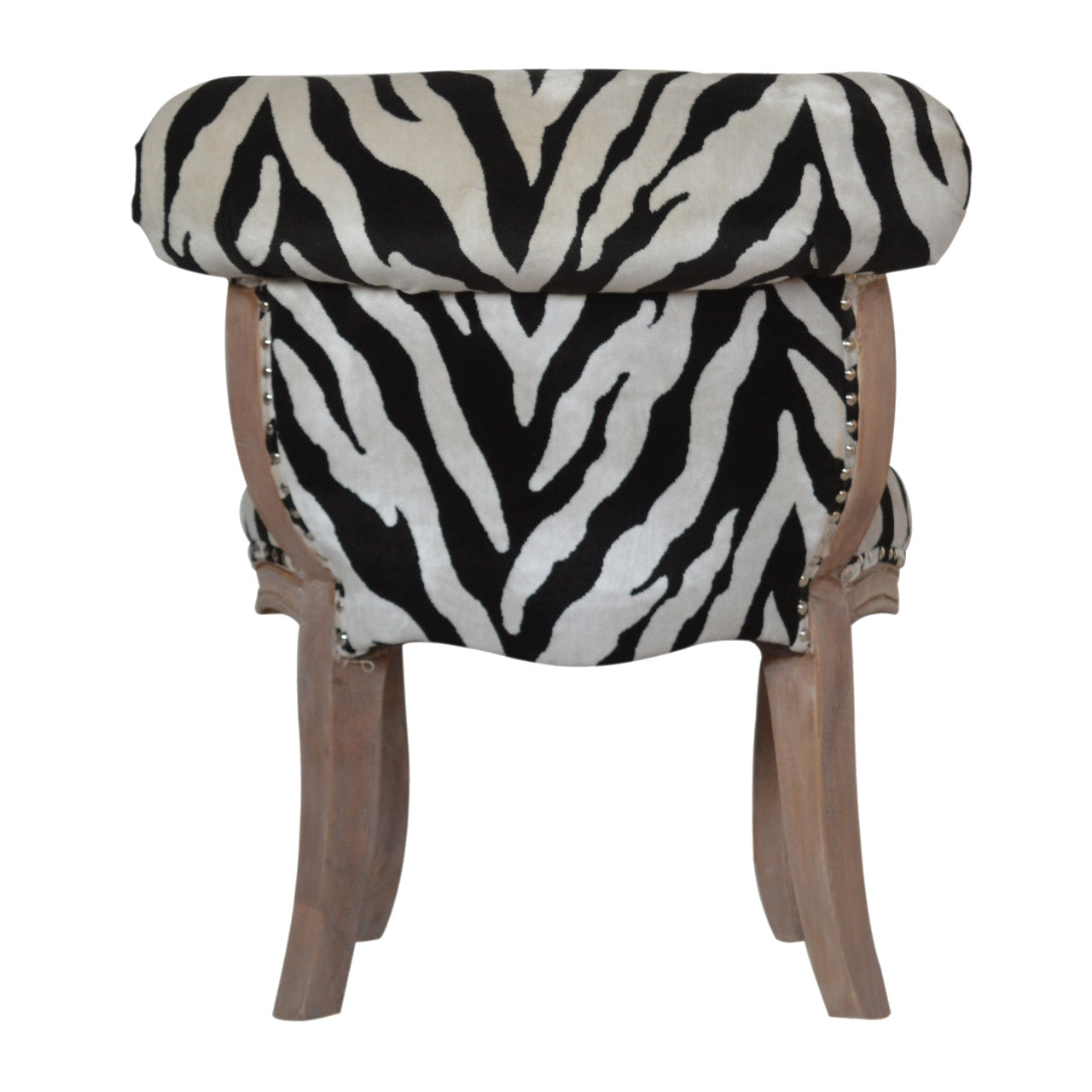 Zebra Printed Studded Chair