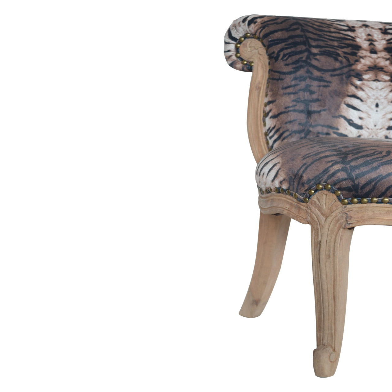 Tiger Printed Studded Chair