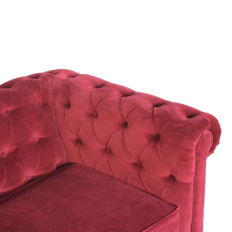 Wine Red Velvet Chesterfield Sofa