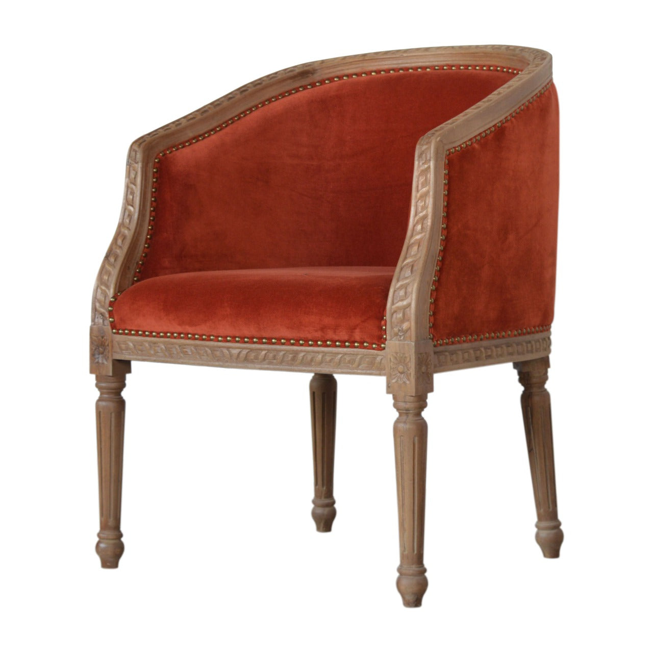 Rust Velvet Occasional Chair