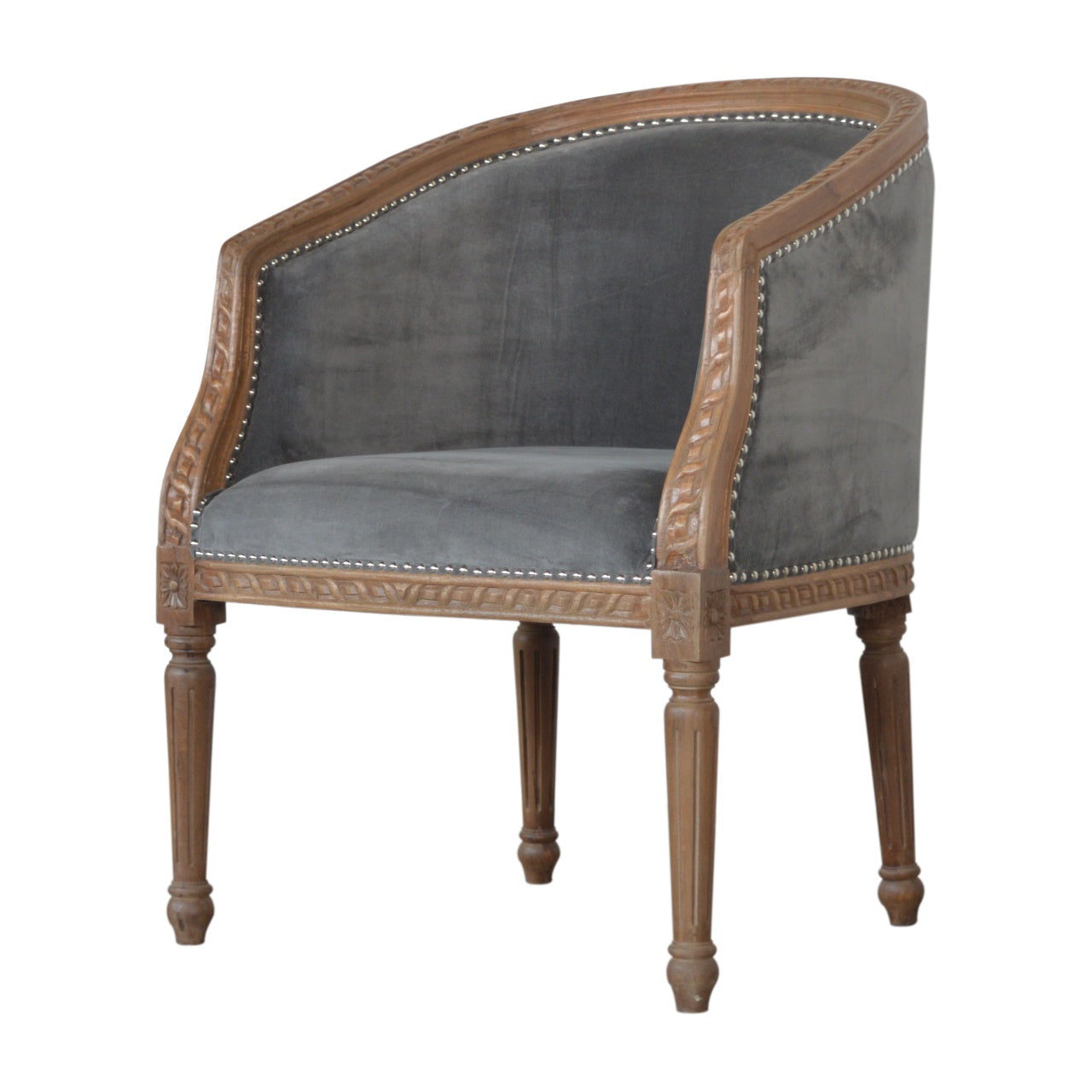 Gray Velvet Occasional Chair