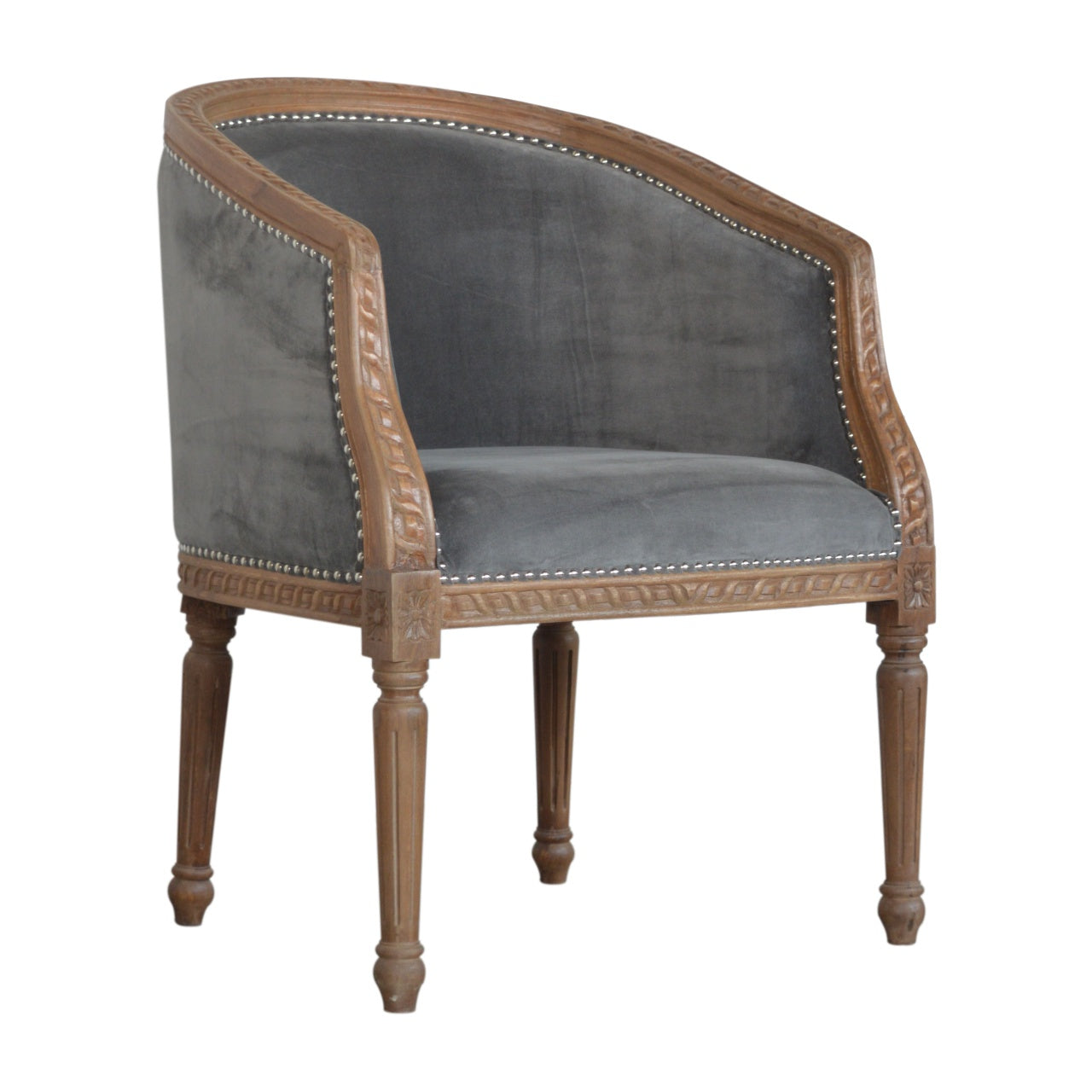 Gray Velvet Occasional Chair